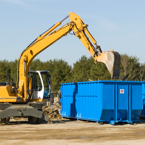 are there any restrictions on where a residential dumpster can be placed in New Castle